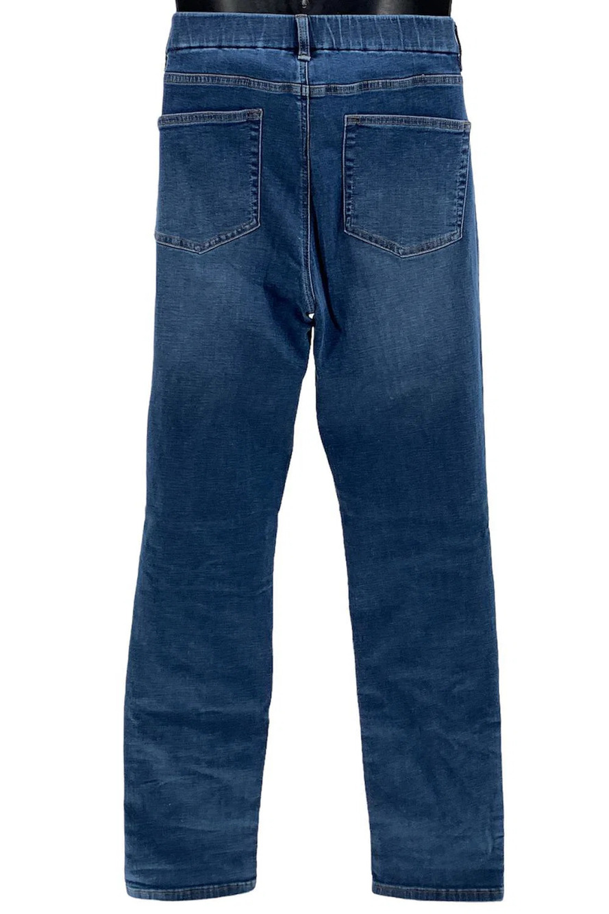 Denim & Co. Easy Stretch Slim-Straight Jeans Medium Wash - Regular - Picture 3 of 4